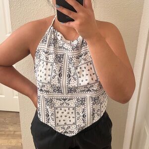 2 Backless halter tops